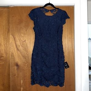 Lulu’s Backless Lace Cocktail Dress
